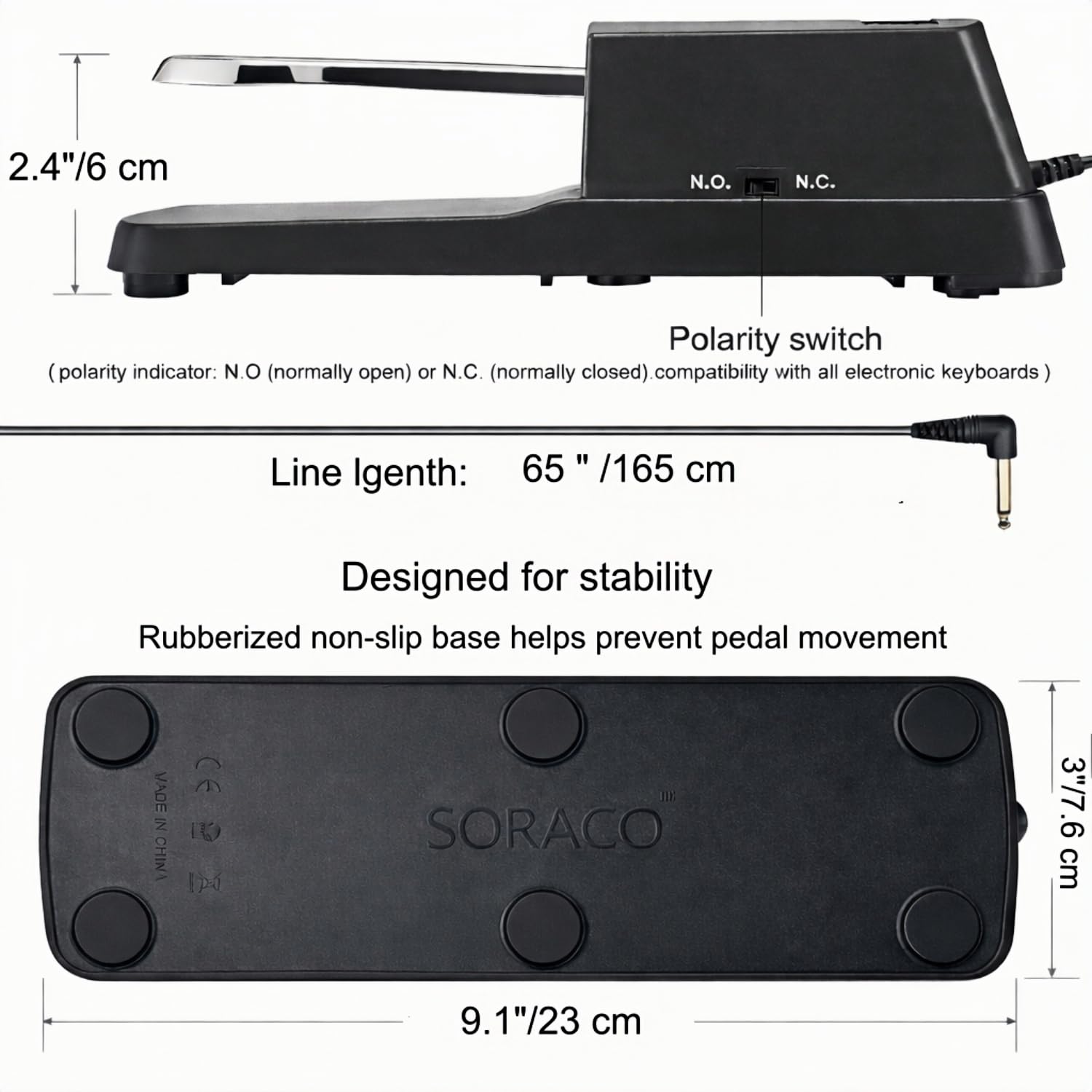 Soraco Pedal de sustentação universal para Yamaha Casio Roland